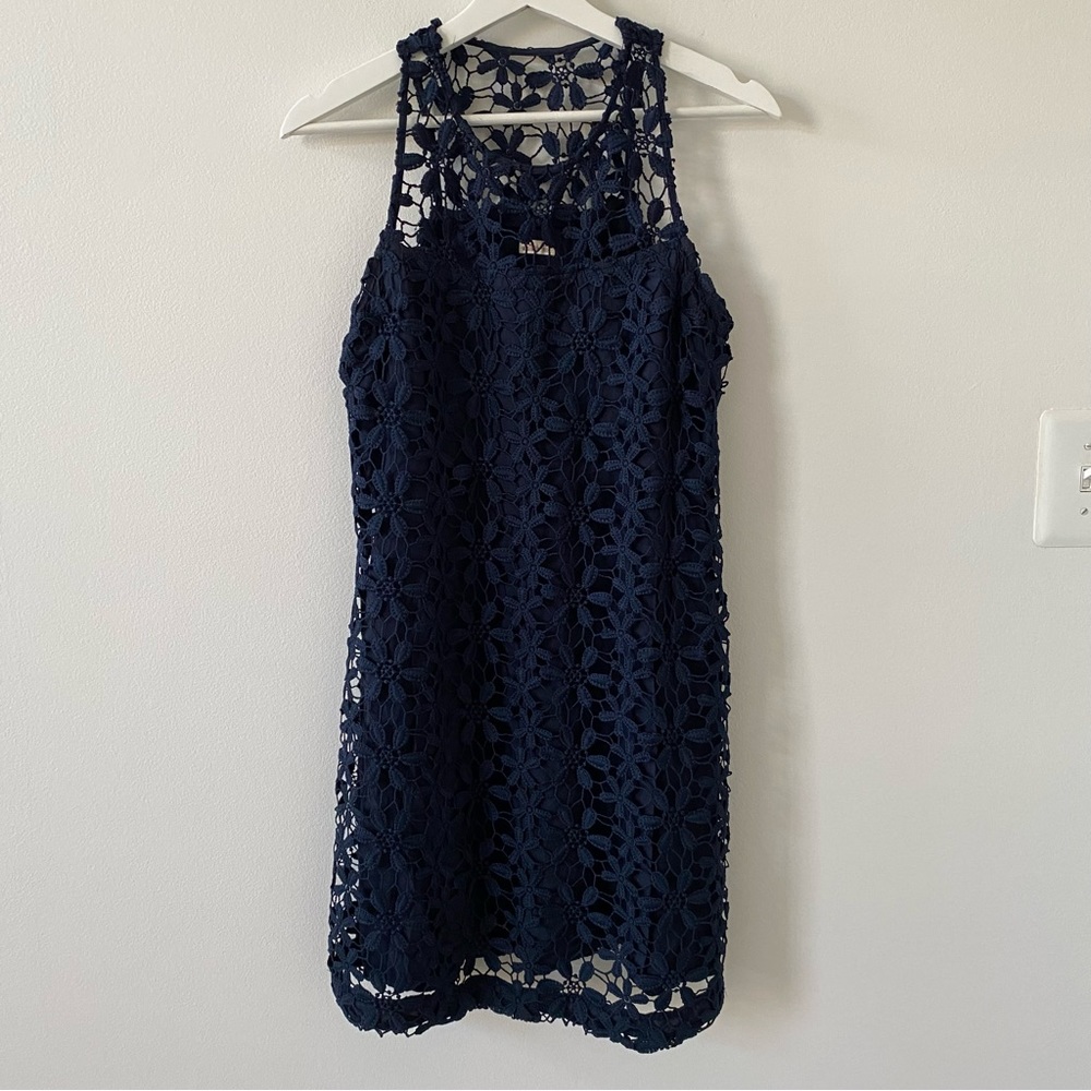 Hollister Eyelet Lace Sleeveless Blue Dress